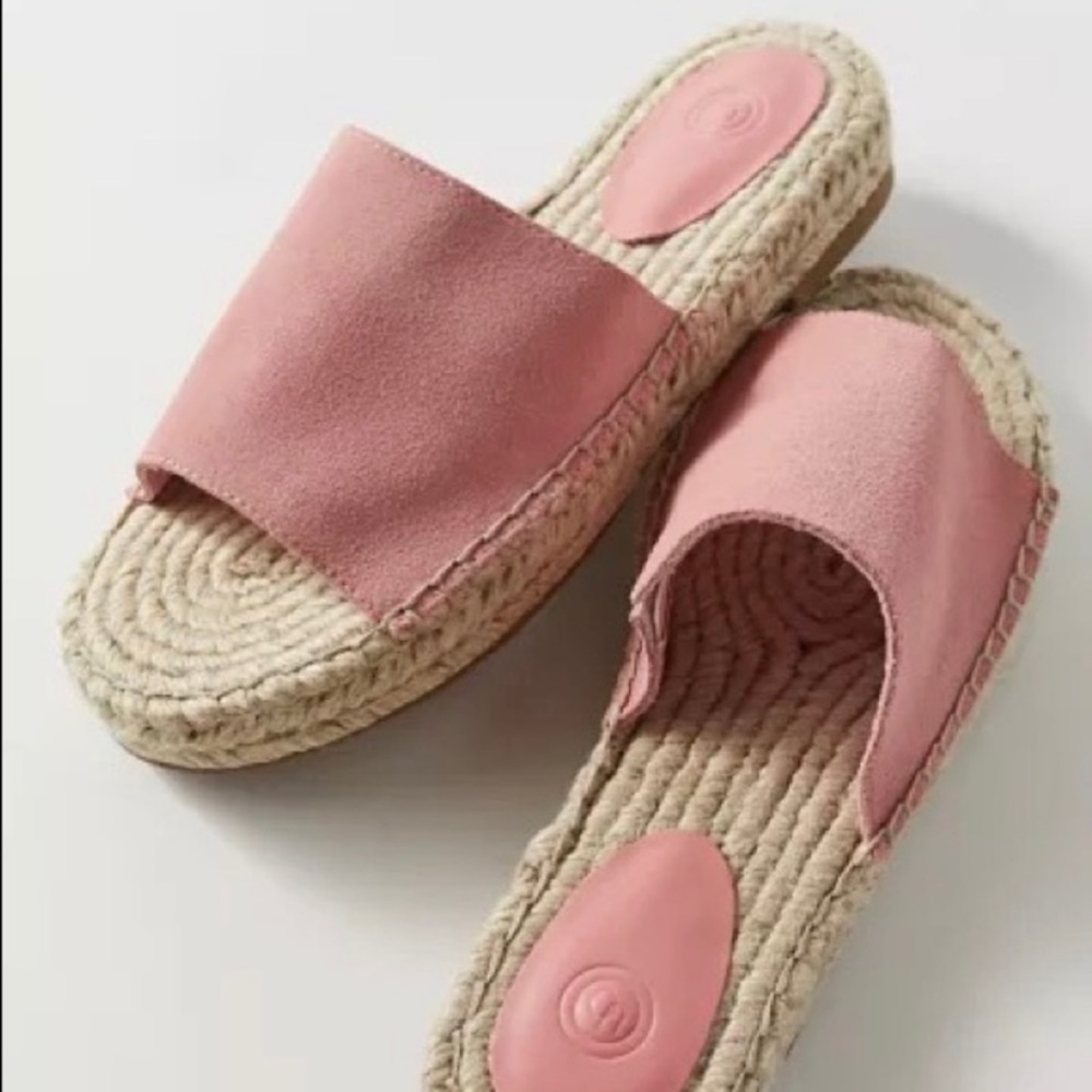 NWT UO Mimi Pink Suede Espadrille Sandal Urban Outfitters 37 US 6